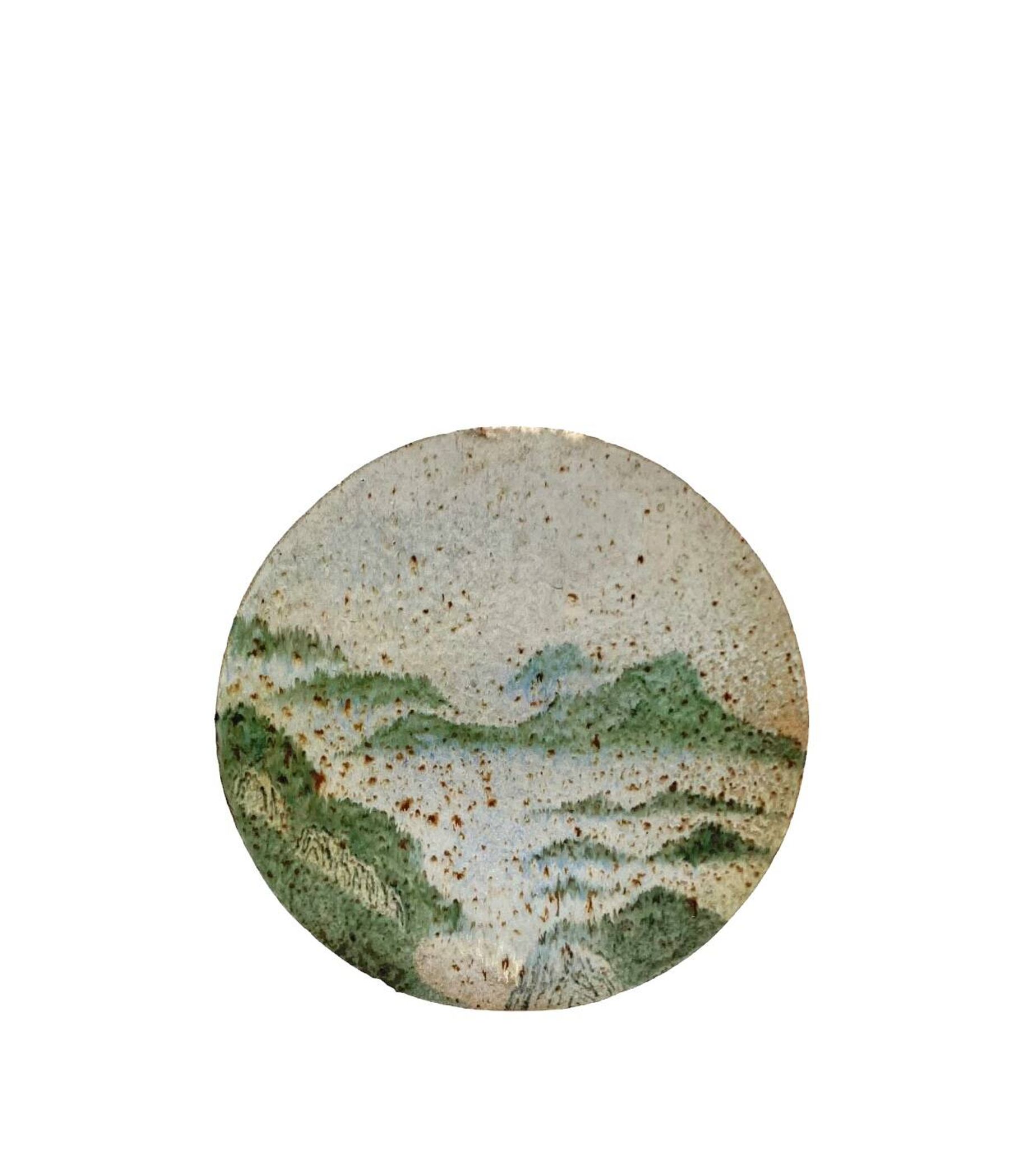 Pierre Devie, Mid-century modern green ceramic solifleur vase, France 1980