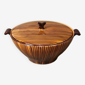 Vegetable Sarreguemines tureen collection Domino circa 1970