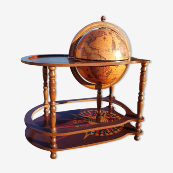 Coffee table bar world map