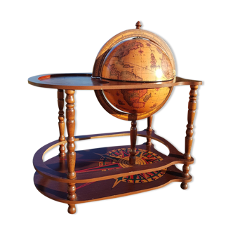 Table basse bar mappemonde