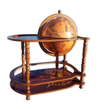 Table basse bar mappemonde