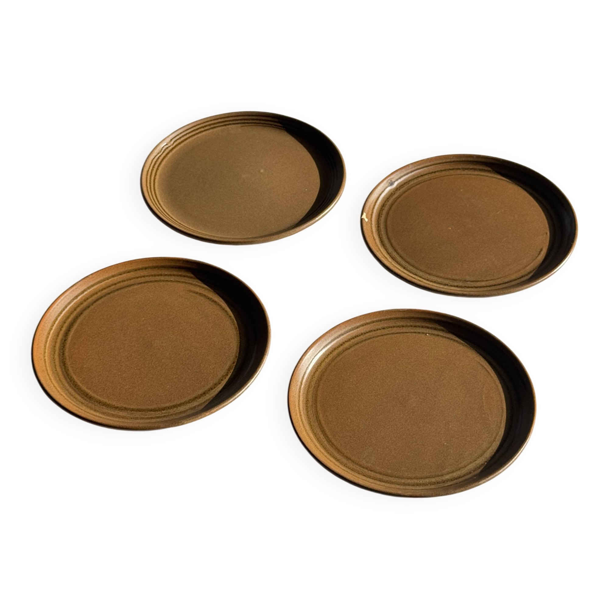 Lot de 4 assiettes à dessert brunes Sarreguemines Modèle Savoie D19.5