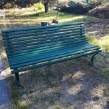 Green public bench