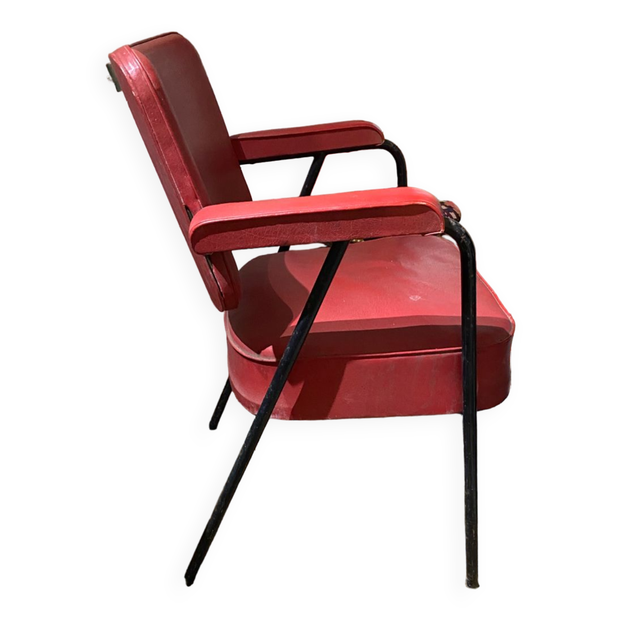 1950s armchair in red skai