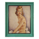 French signed nude painting 60's