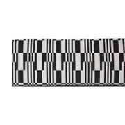Modern Black Lacquered Iron and Patterned Fabric, 1970s Italian Stool