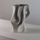 Vintage organic biscuit porcelain vase from the mid-century by Sgrafo Modern.
