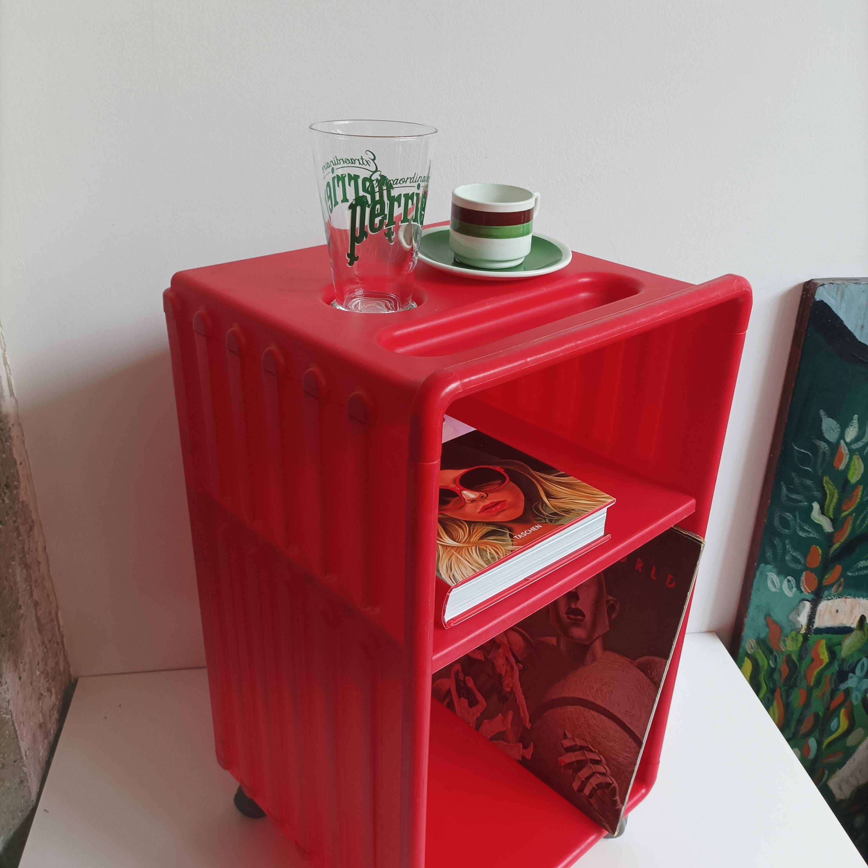 Vintage Ikea Hagberg trolley on wheels