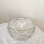 Vintage 1970s Lead Crystal Bowl: Bohemian Table Centerpiece