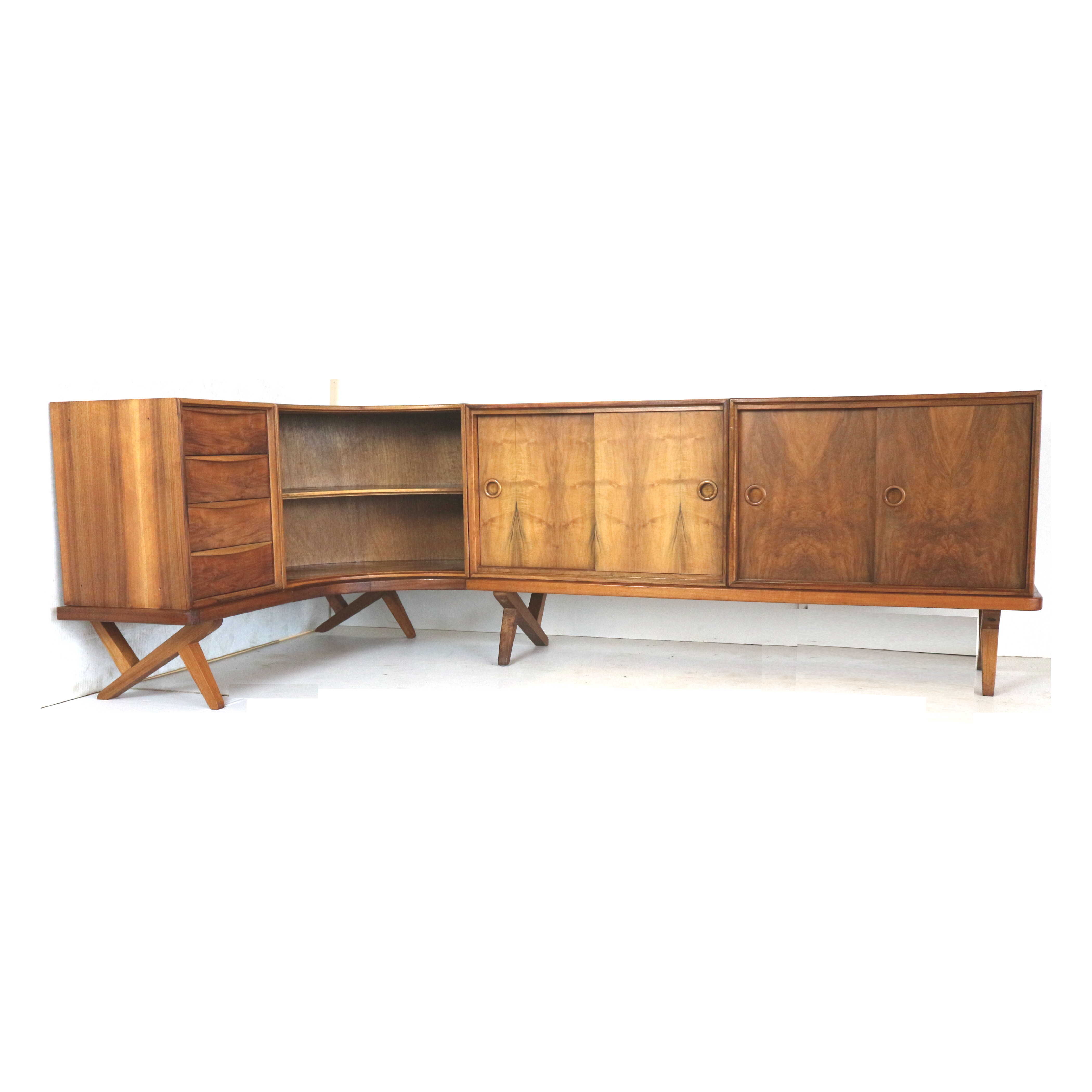 Vintage walnut sideboard by Rudolf B. Glatzel by Fristho Franeker from 1955