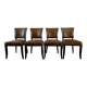 Lot de 4 chaises en cuir chesterfield salle à manger