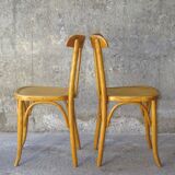Lot of 2 chairs Fischel bistrot 1935 star seat