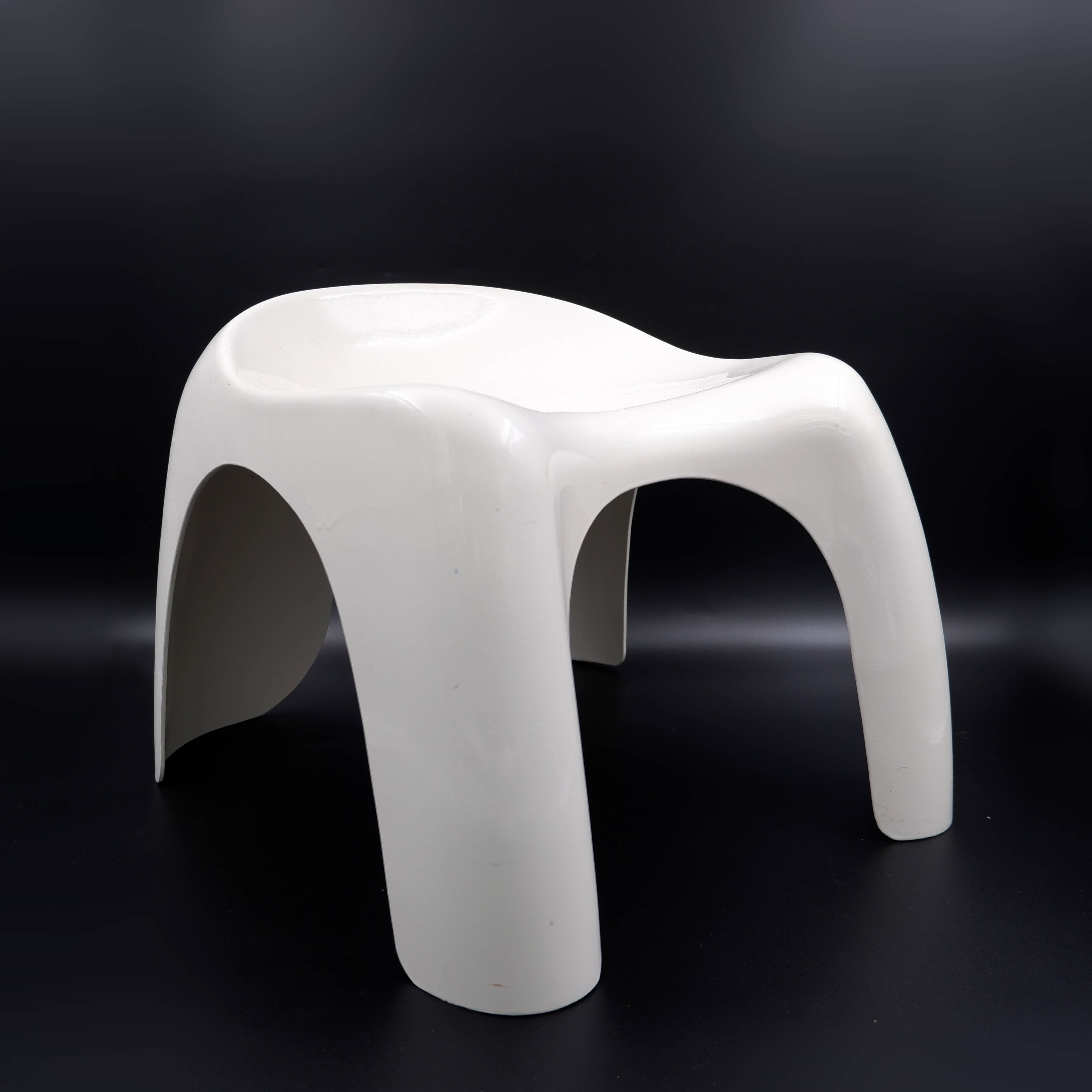 Vintage white Efebino stool by Stacy Dukes for Artemide, 1960s