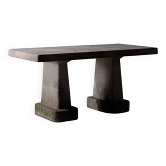 Raw concrete dining table, circa 1980