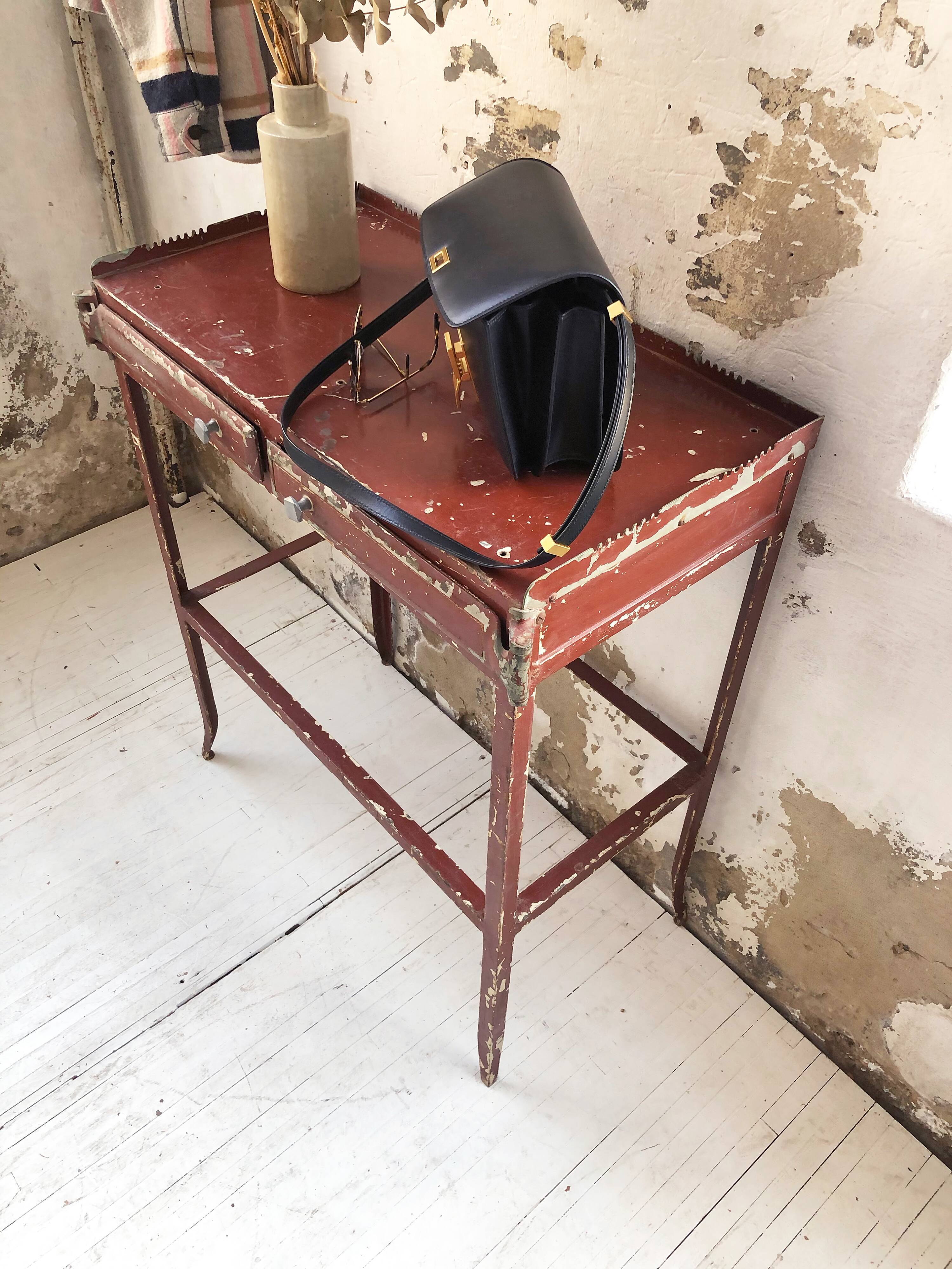 19th metal patinated dentist furniture