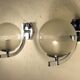 Paire d'appliques verre et chrome 1970