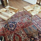 Pair of onyx and brass bedside tables 1940