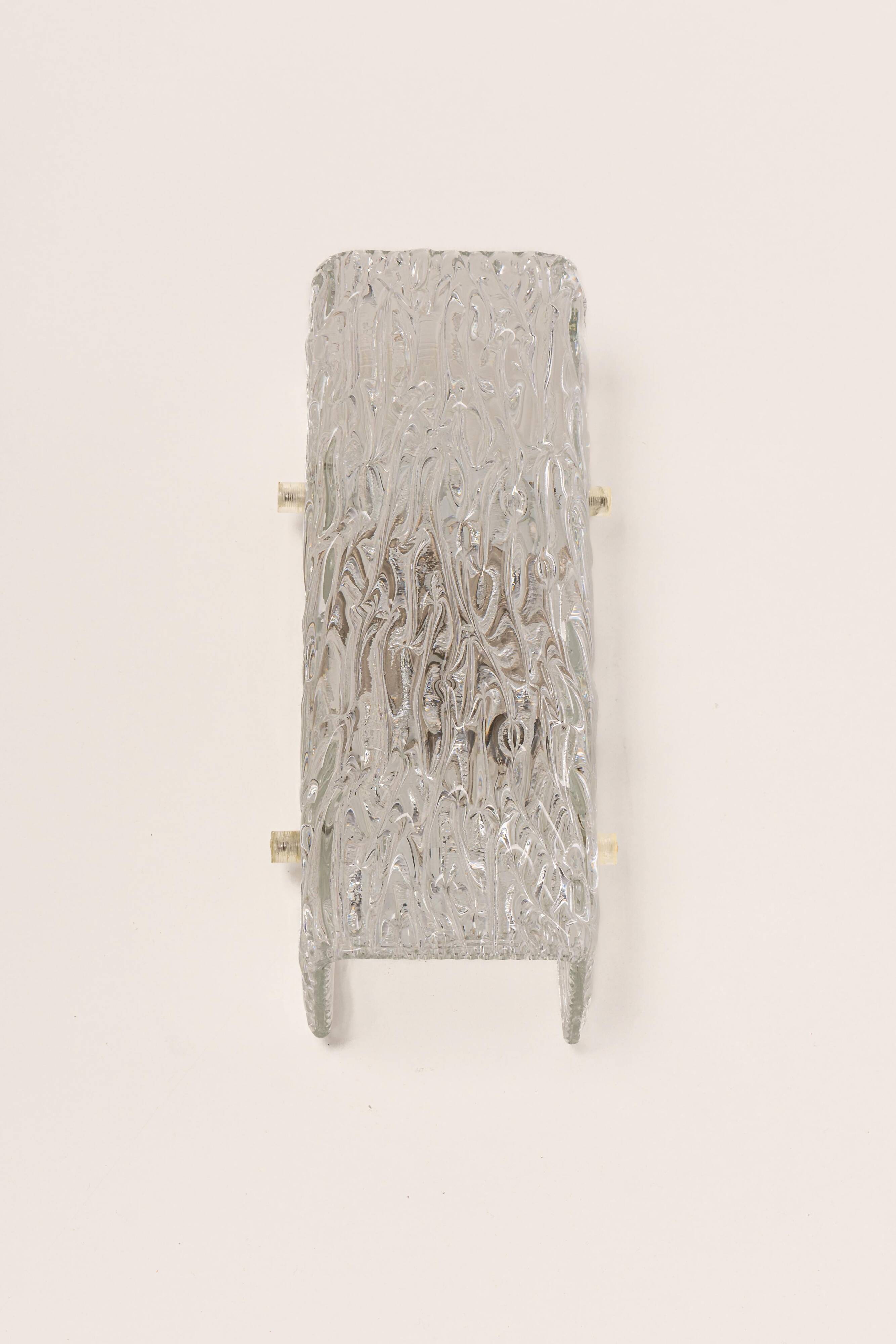 Pairs of Kalmar glass wall lights, Austria, 1960s.