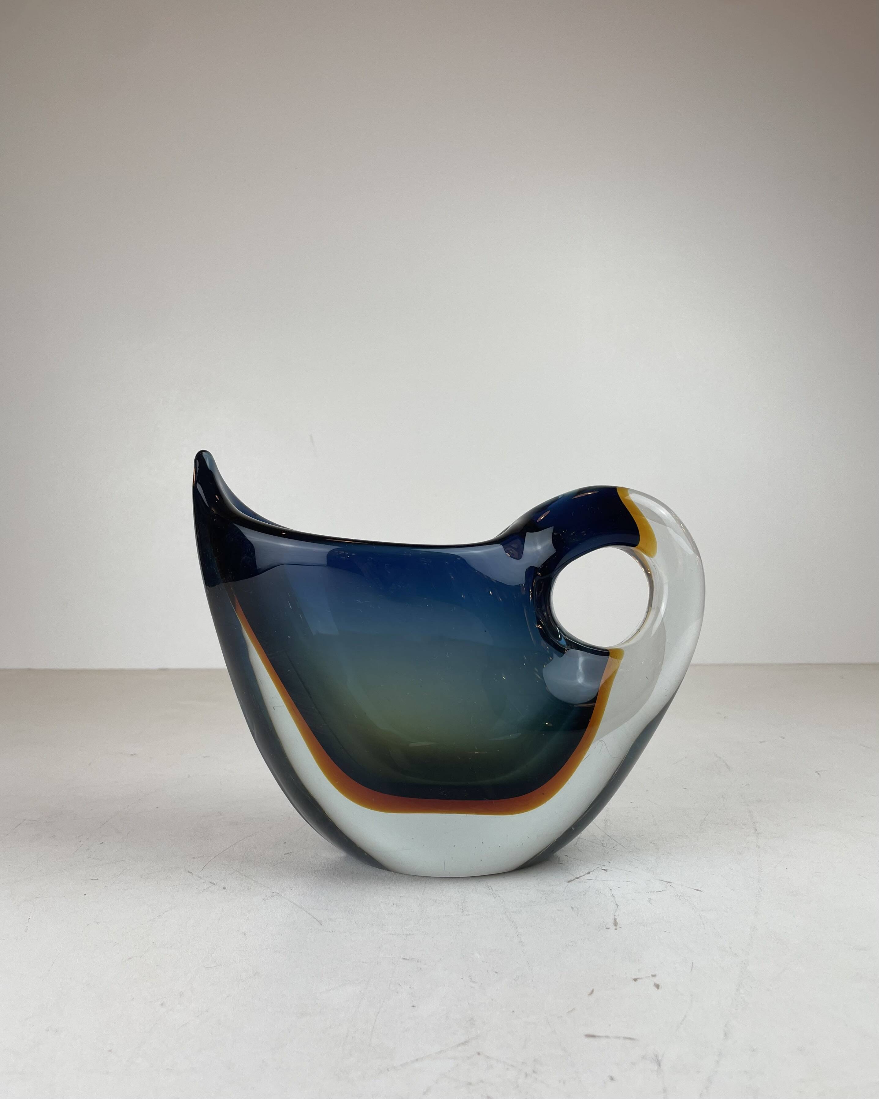 Sommerso Murano Glass Vase, att. to Flavio Poli for Seguso Vetri d’Arte, It