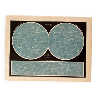 Lithograph map of the sky - 1900
