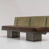Sculptural Post-Modern Steel Sofa, France 1980s