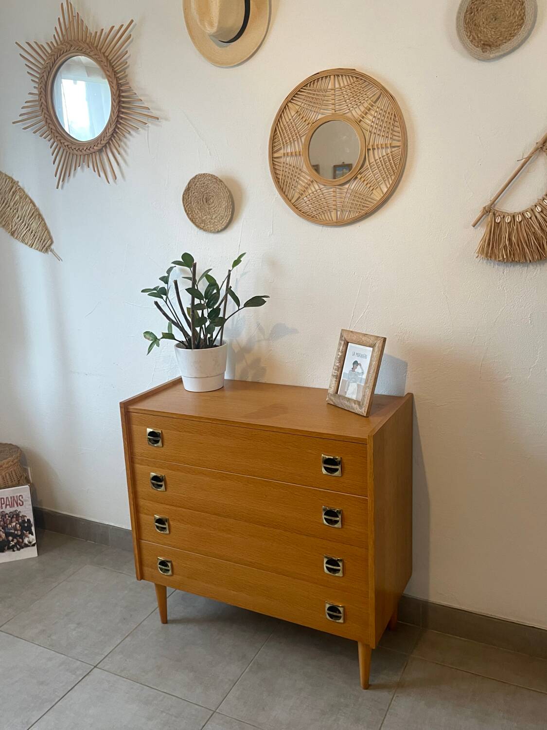 Vintage oak chest of drawers
