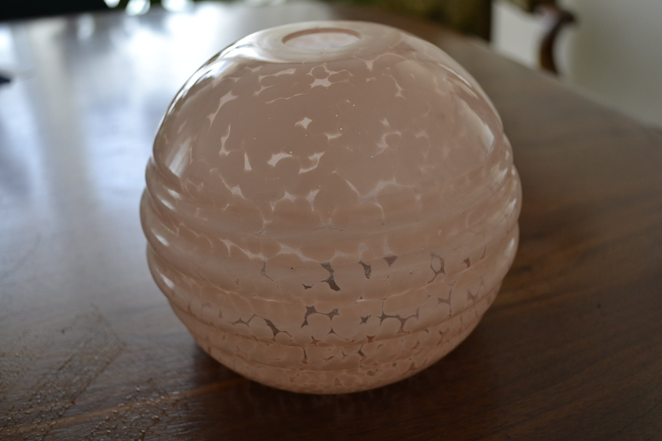 Ancient pink clichy glass globe