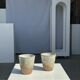 Set of 2 cups in Indonesian ceramic (brown & speckled glazed matte)