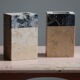 Pair of travertine and granite vases Art Deco