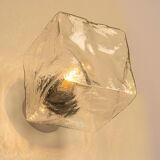 Large frosted glass wall lamp by Murano, designed by Kalmar Cube, Austria, 1960s.