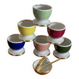 6 multicolored egg cups