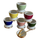 6 multicolored egg cups