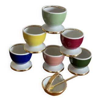 6 multicolored egg cups