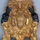 18th century carved wooden element, a cartouche surrounded by two women C478