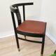 Vintage THONET Bentwood Dining Chair: Postmodern Brown Leather Seat