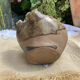 Sculptural vase in glazed stoneware, free form.