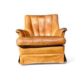 Sheep leather club chair 1970s with magazine holder