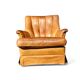 Fauteuil club en cuir de mouton des années 1970 avec porte-revues