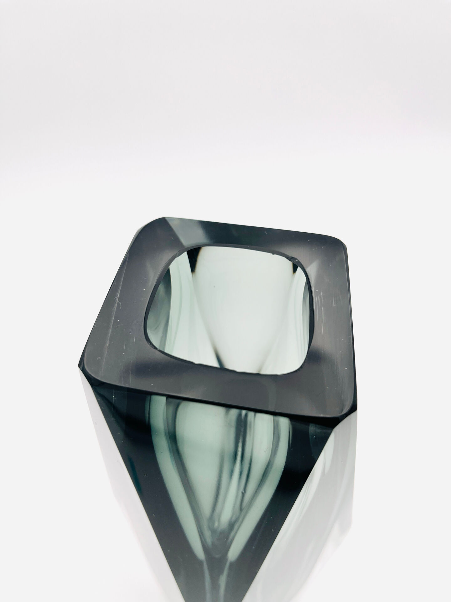 Vase XXL 30cm Murano Sommerso Alessandro Mandruzzato Gris Fumé