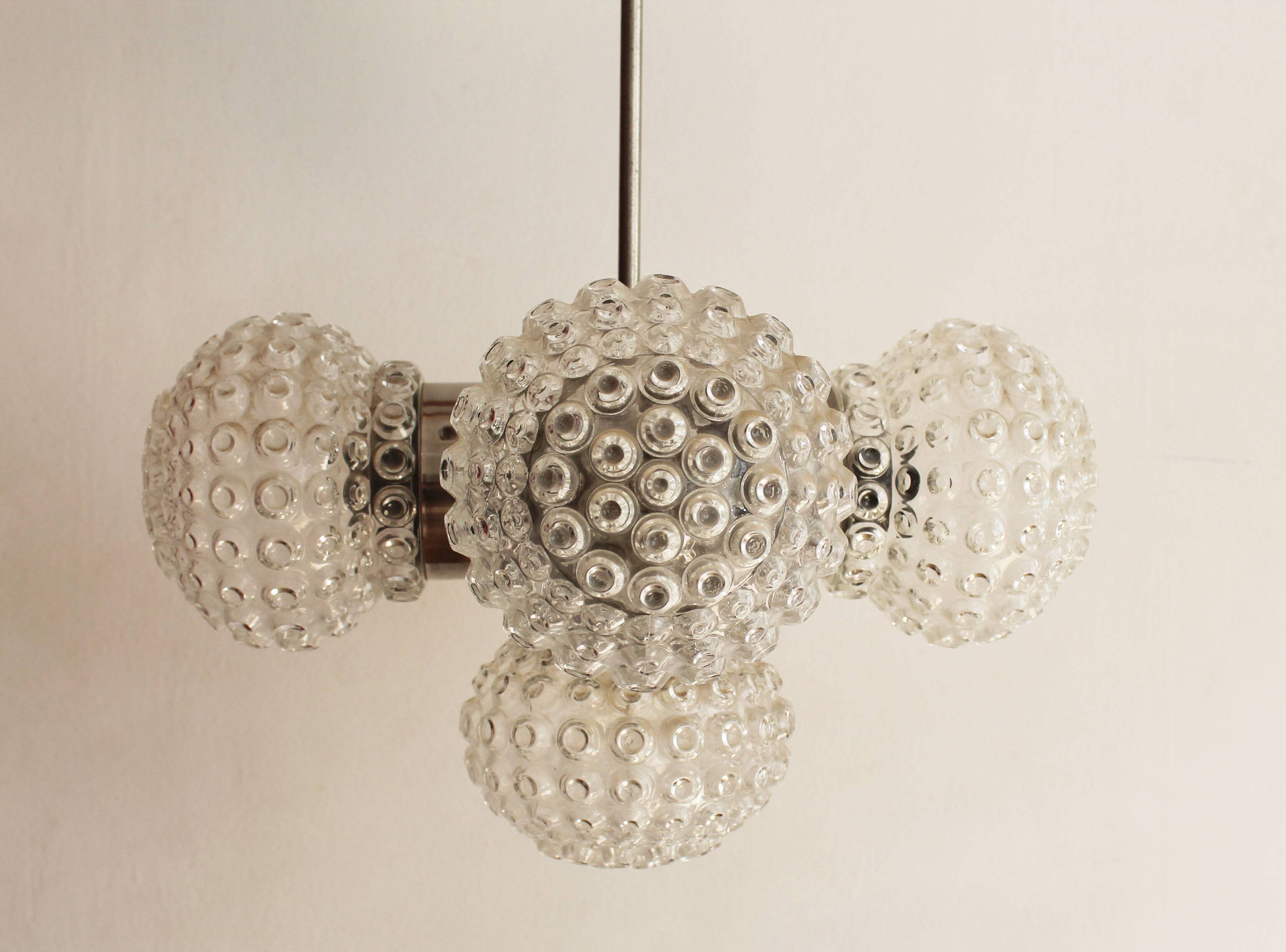 1970's Ceiling Lamp by Miroslav Cermak for Kamenicky Senov Factory