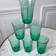 Lot de 6 verres à eau vert années 70
