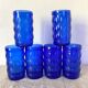 Vintage cobalt blue water glasses Francesinho Brazil