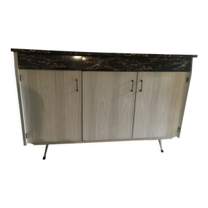 Buffet vintage formica noir marbré