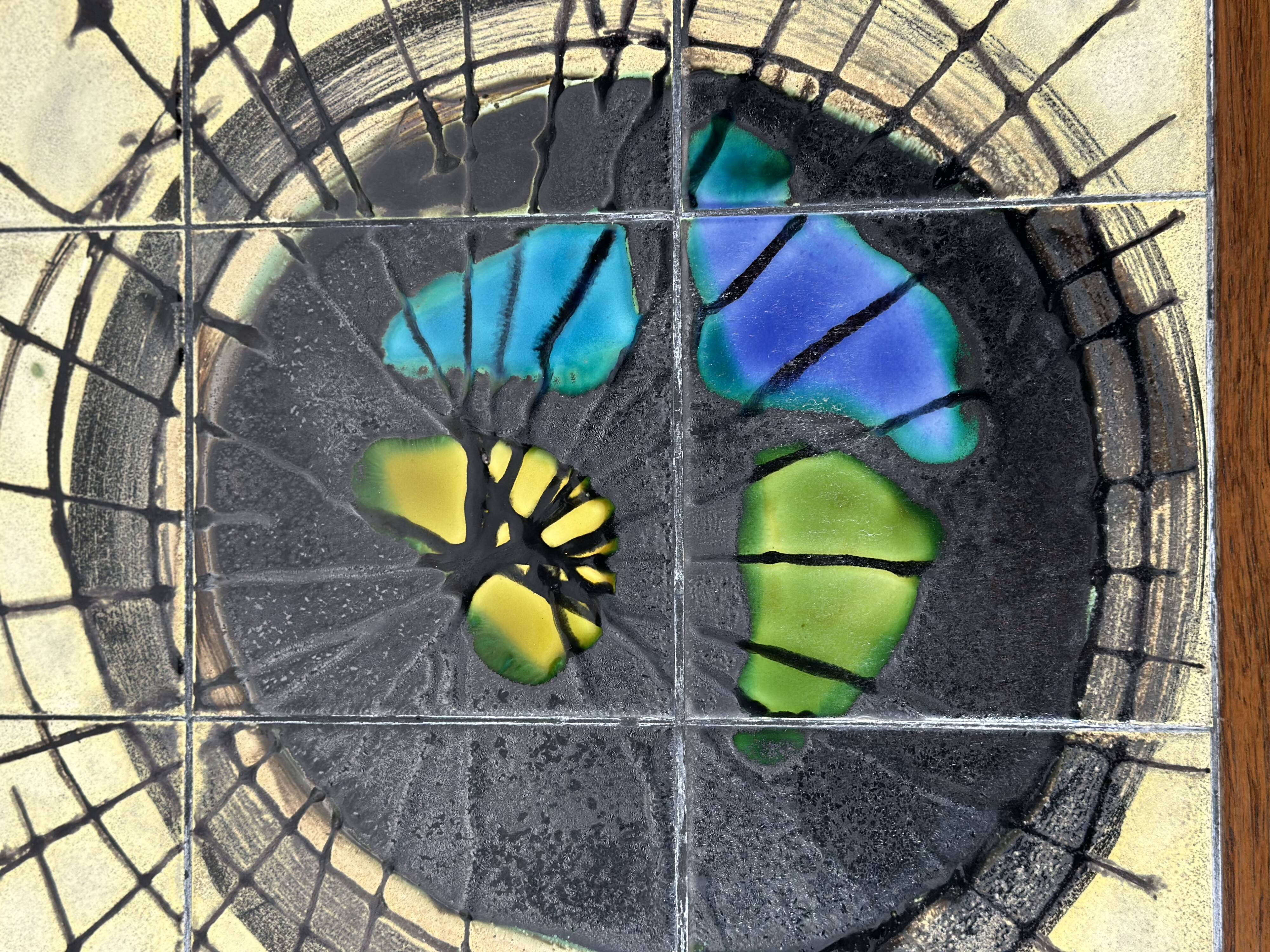 Teak coffee table with lava ceramic by j.belarti 1960