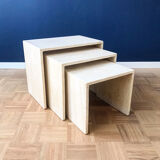 Italian travertine nesting tables, 1970s