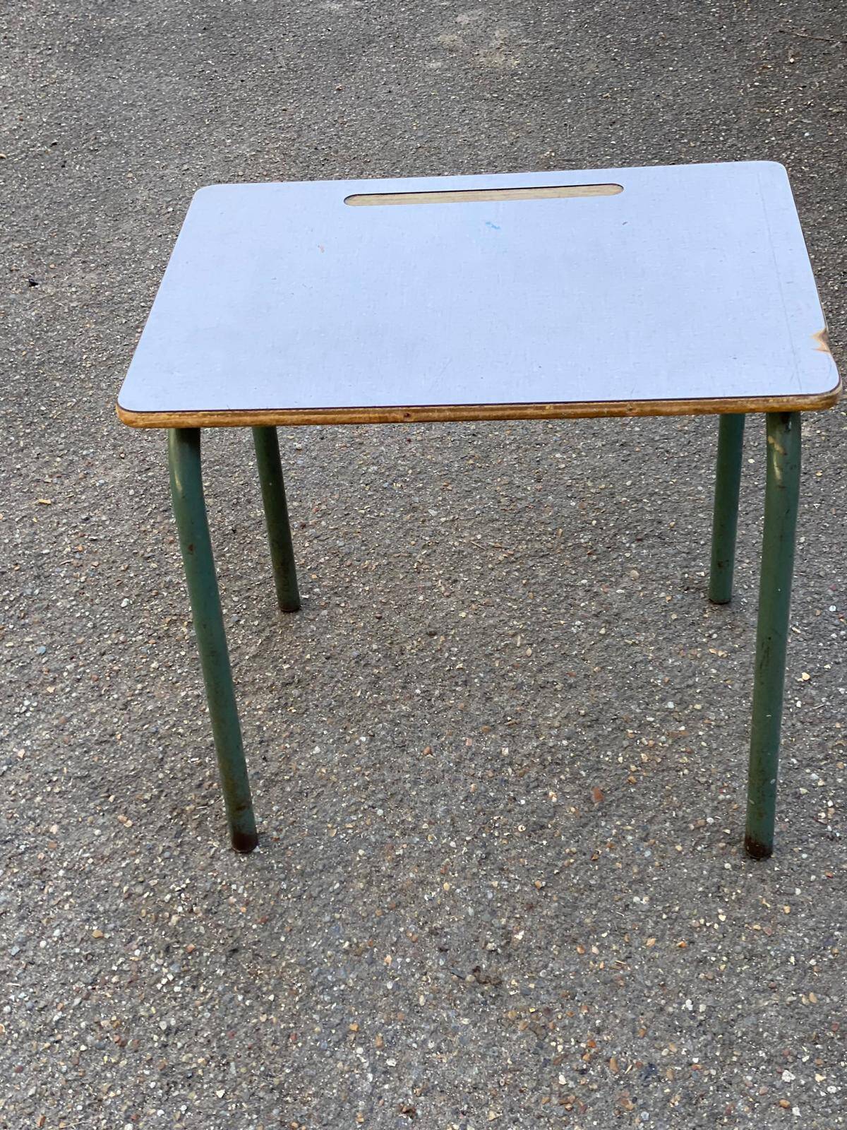 Bureau écolier bois et acier vert