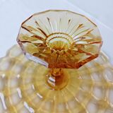 Cake stand, glass pedestal plate Bernsdorf depression style