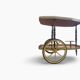 Chariot de bar en marqueterie de style Hollywood Regency italien présente des motifs floraux complexes.