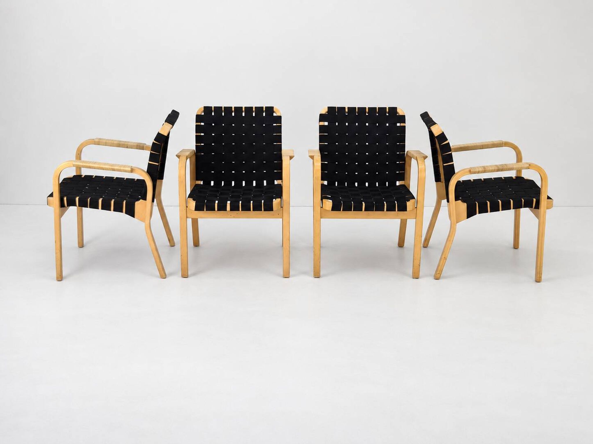 Model 45 Lounge Chairs by Alvar Aalto for Artek, 1970s, Set of 4