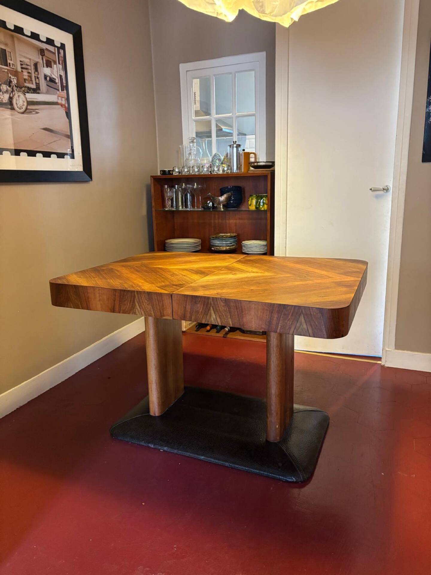 Walnut Art Deco Czech dining table